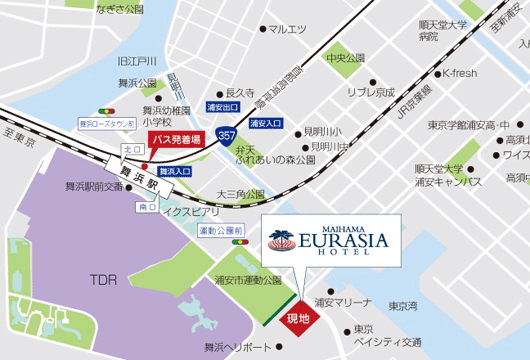 酒店附近地图(舞滨·迪斯尼乐园交通图)图片
