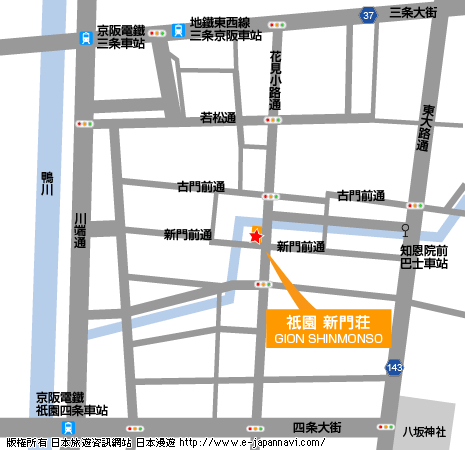 京都祇園四條地圖