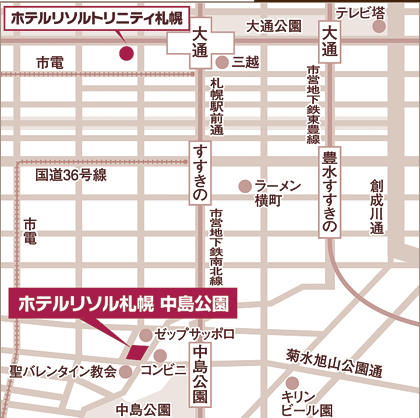 札幌中島公園酒店地圖