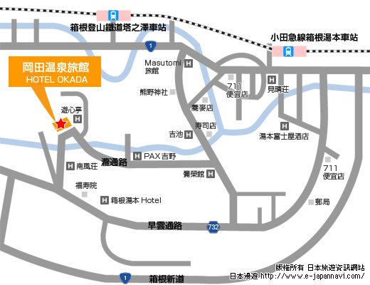 箱根湯本地圖