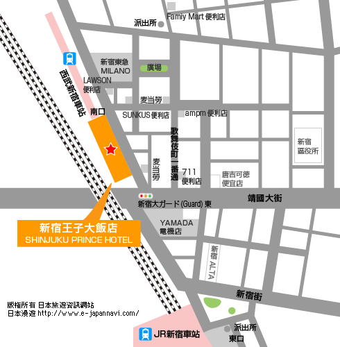 東京新宿地圖