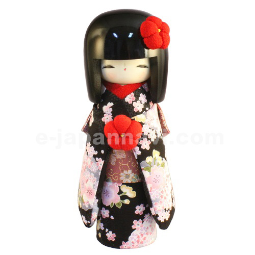 日本京美人紅花木雕娃娃