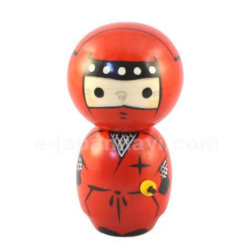 日本木雕娃娃忍者紅