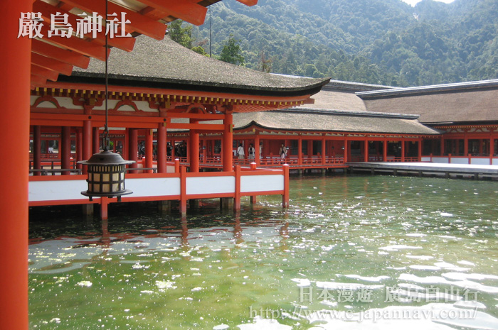 嚴島神社滿潮時回廊一景