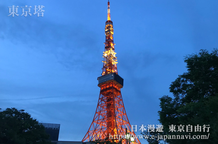 東京塔燈飾夜景